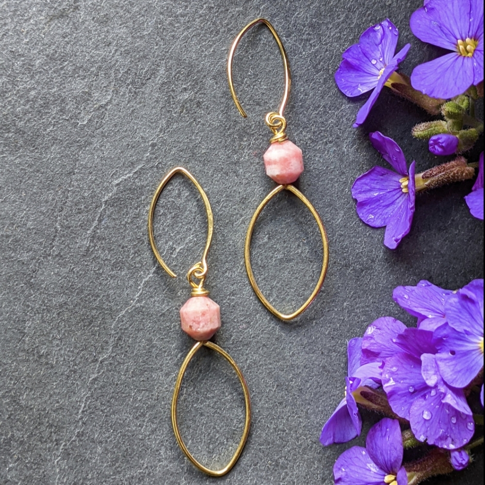 NWT Baizaar Pink Opal Drop Earrings